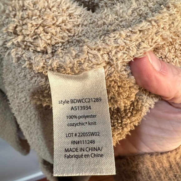 BAREFOOT DREAMS Cozychic Oversized Asymmetrical‎ Cowl Neck Teddy Tunic Sweater - Picture 8 of 8